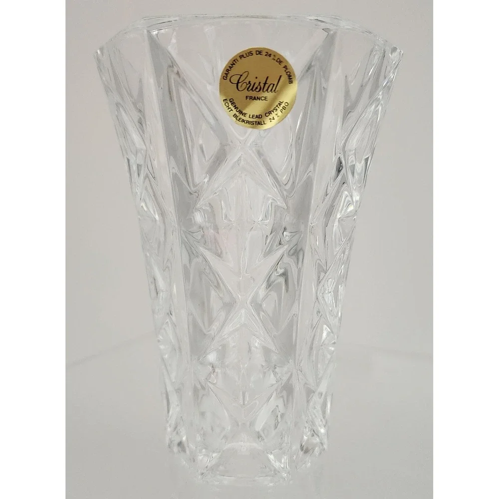 Avon Crystal Bud Vase Clear 24% Lead Crystal France Boxed 5
